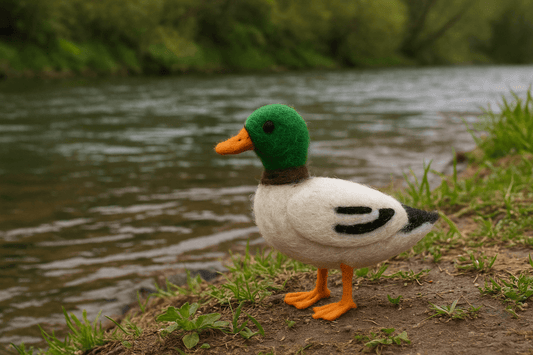 Filzanhänger Schlüsselanhänger Ente mit grünem Kopf