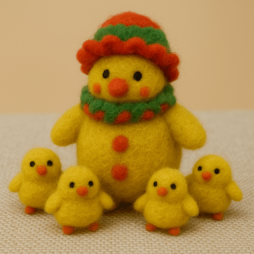 Filzanhänger Schlüsselanhänger Huhn - Handgemachte gelbe Filzanhänger mit Mütze, ideal als charmante Deko oder Geschenk.