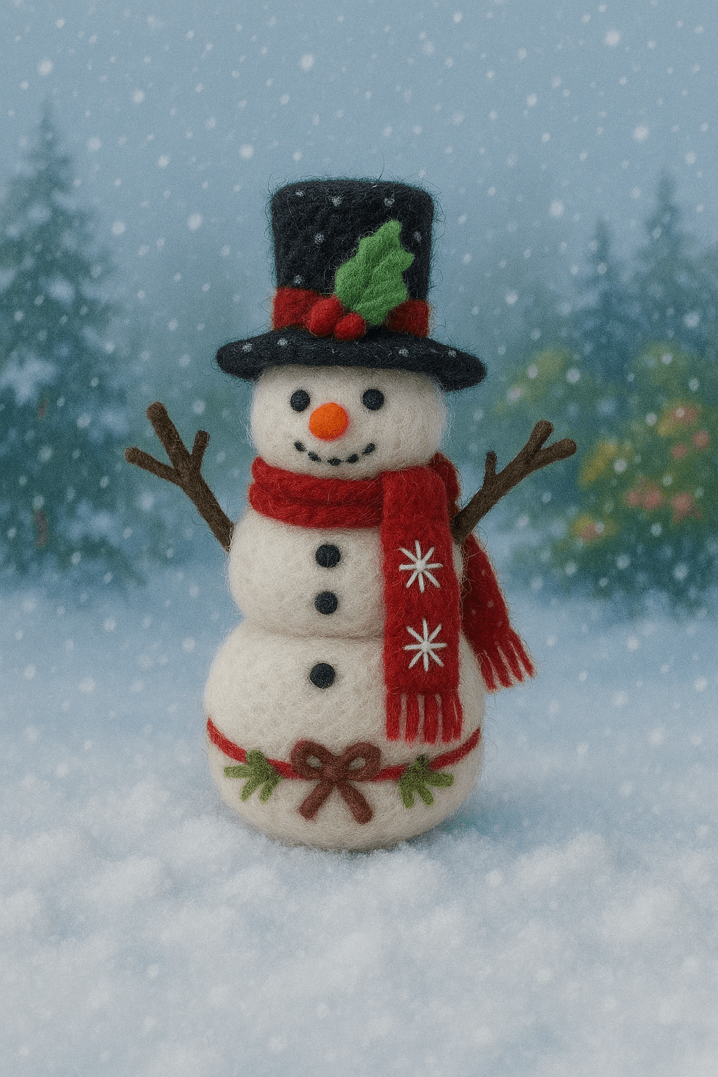 Filzanhänger Schlüsselanhänger Schneemann Weihnachtsdekoration