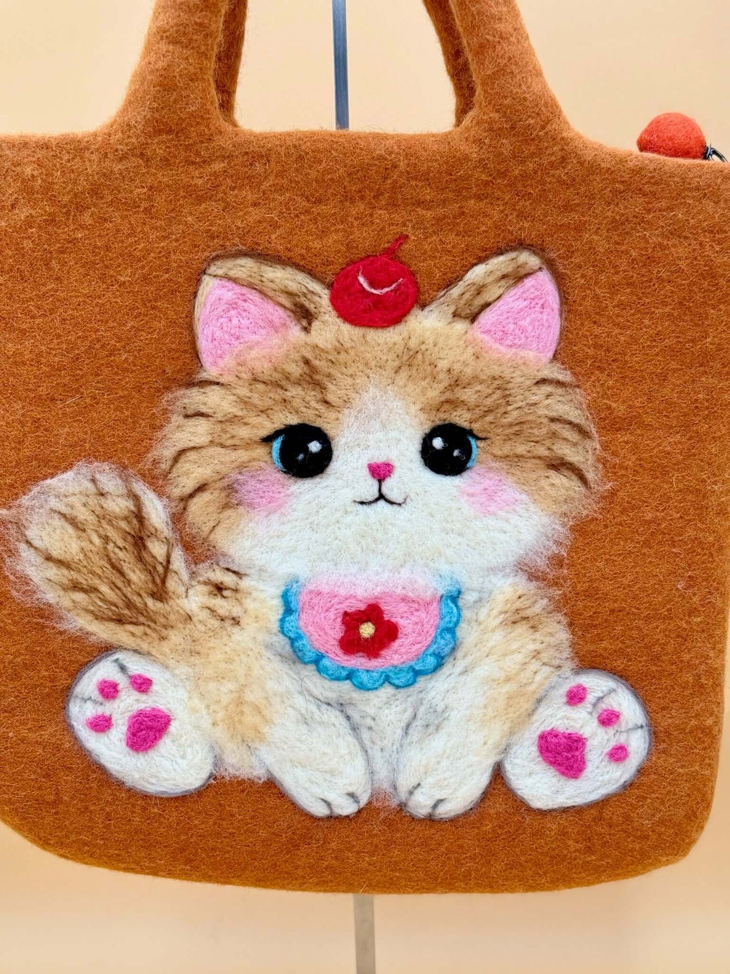 Handtasche Filztasche Size L Large Bag Katze mit Lätzchen