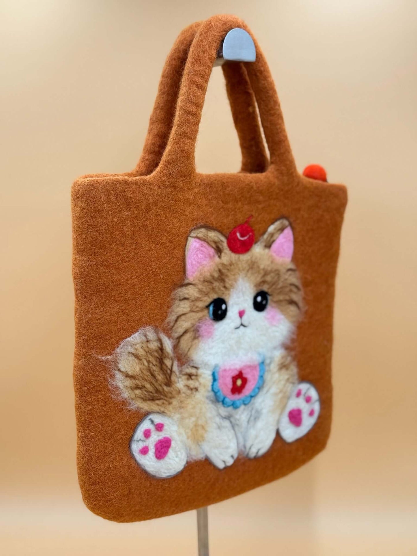 Handtasche Filztasche Size L Large Bag Katze mit Lätzchen