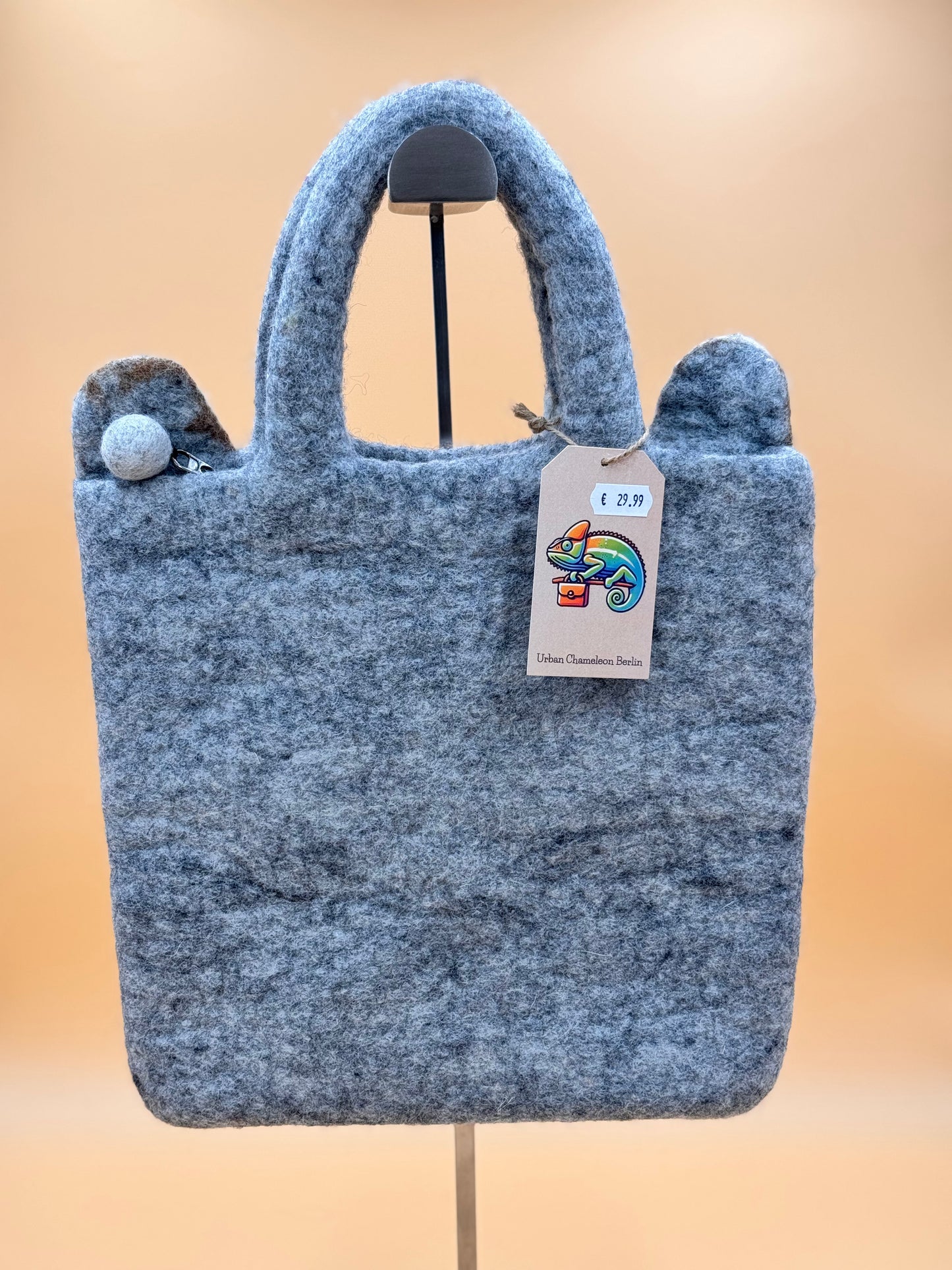 Handtasche Filztasche Size M Large Bag Katze grau