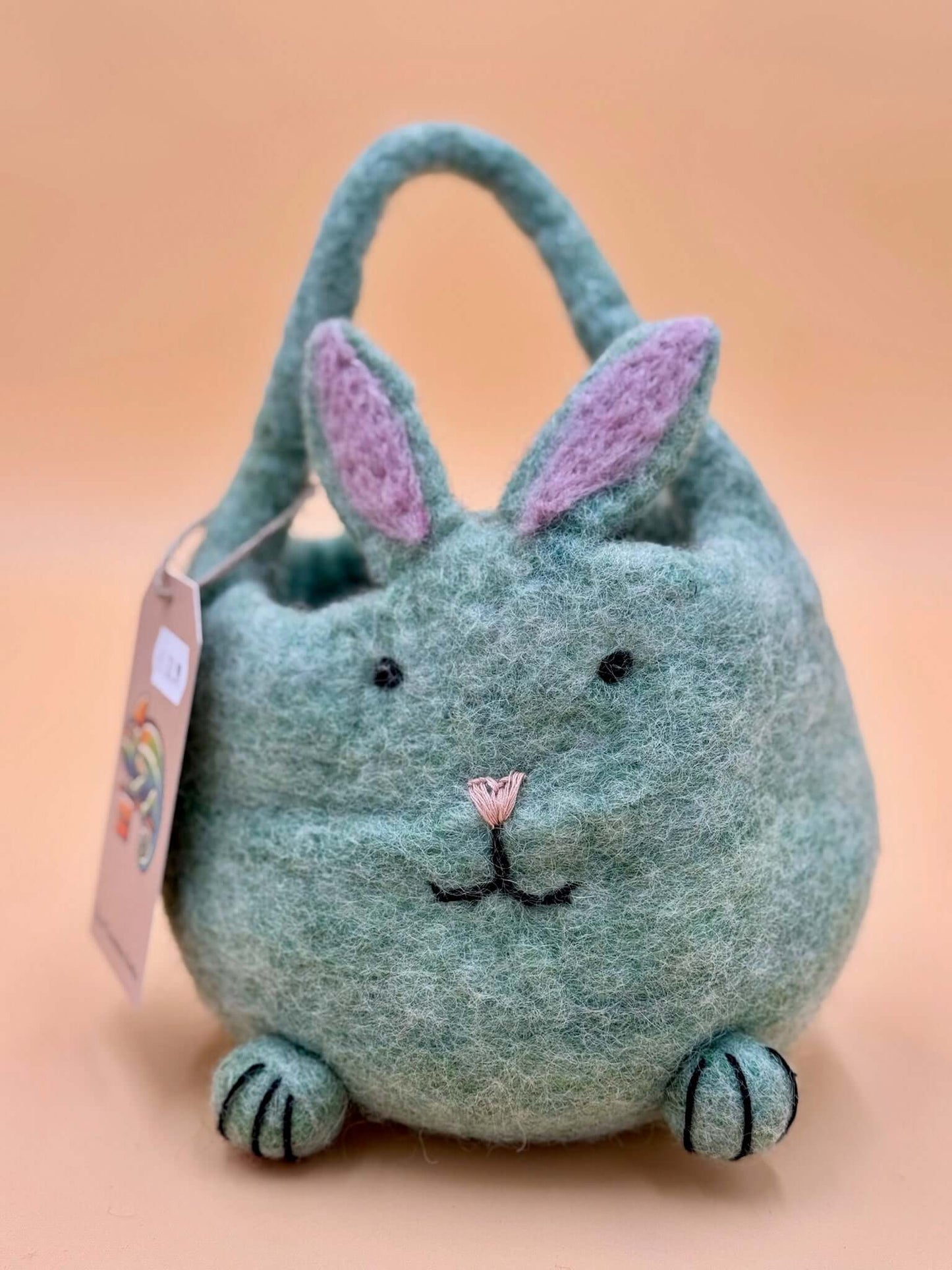 Handtasche Filztasche Size XS Egg Bag Körbchen Hase grün