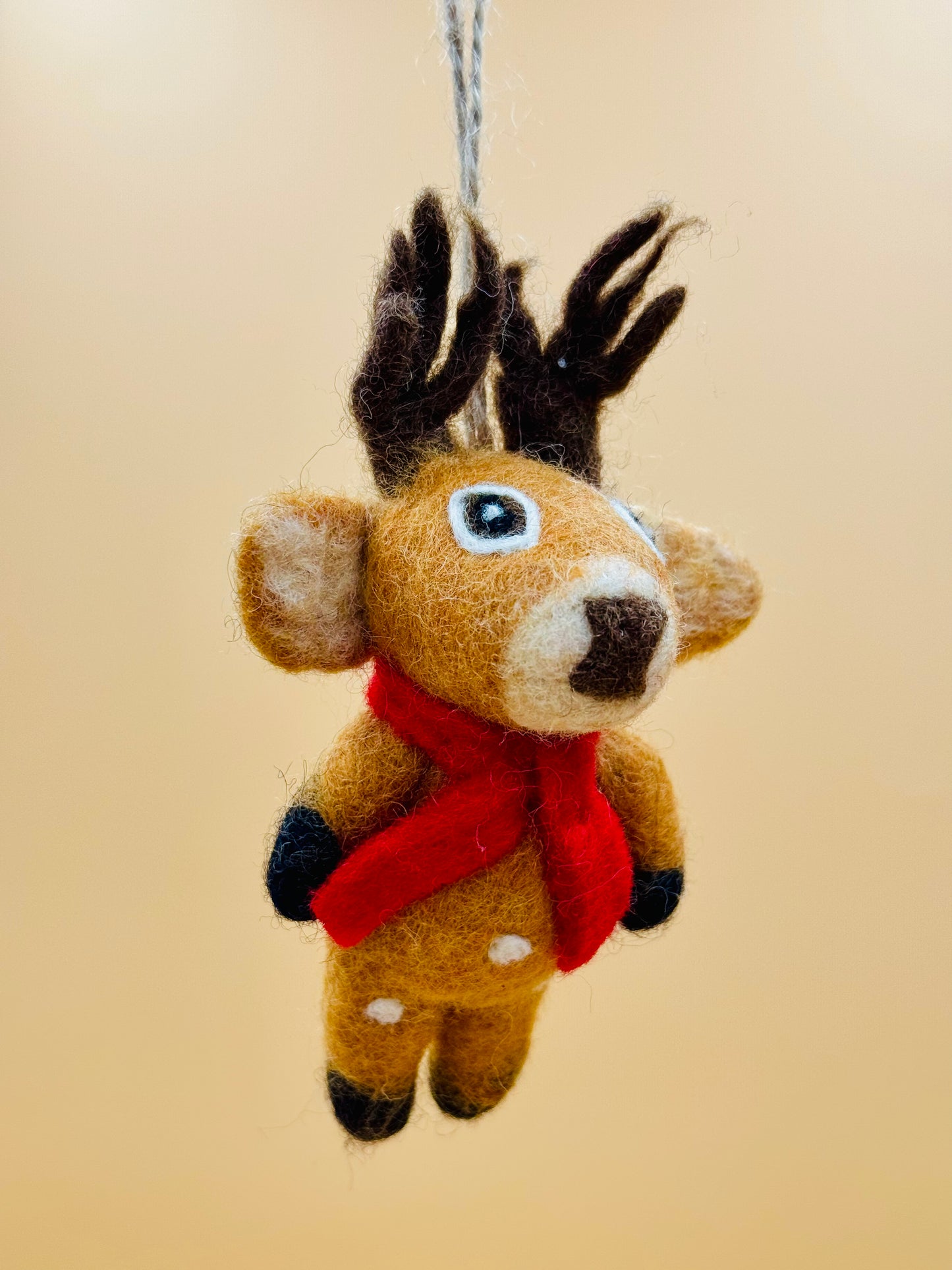 Filzanhänger Schlüsselanhänger Rentier braun