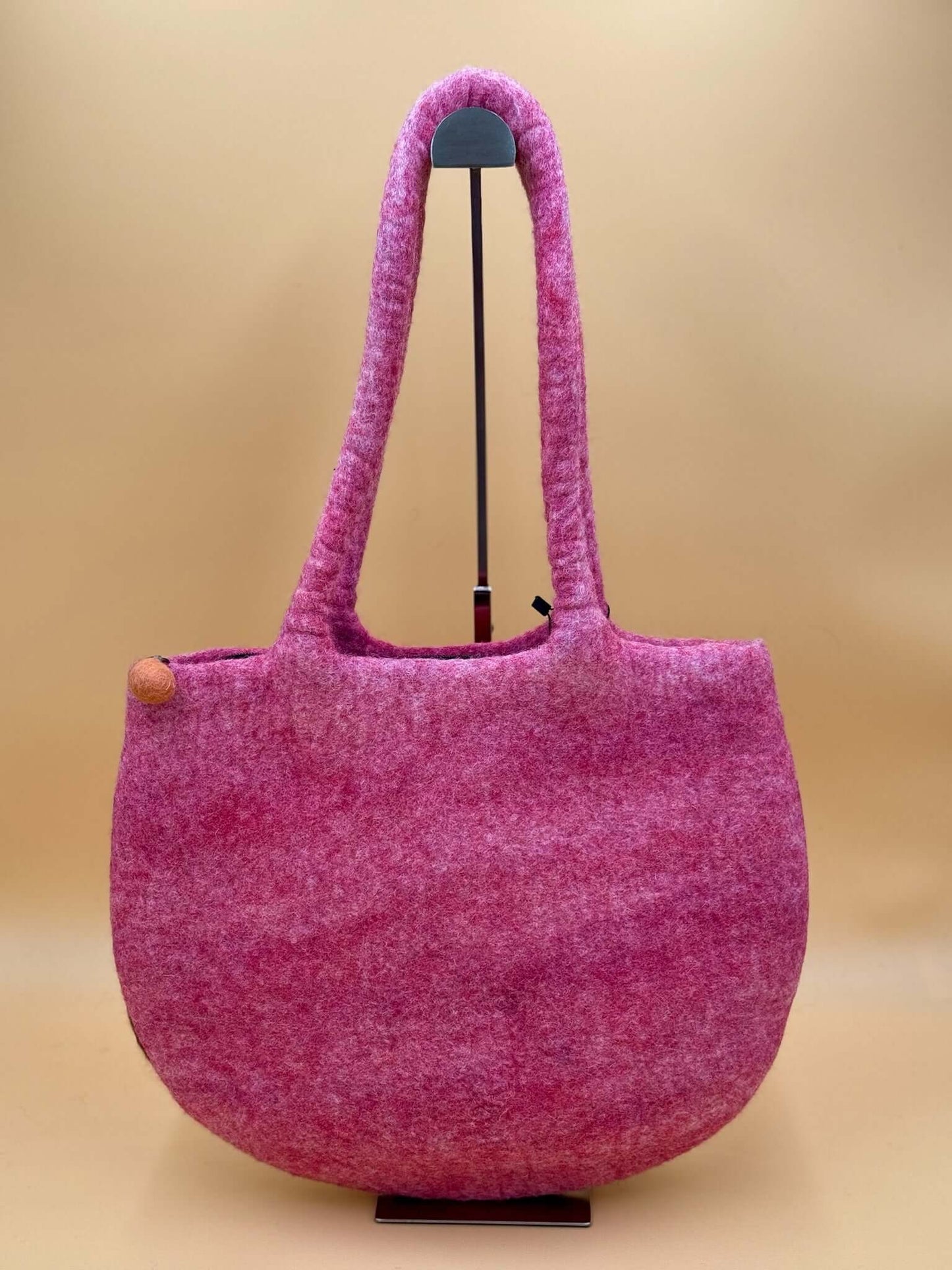 Handgemachte rosa Schultertasche Filztasche Size L Totes Bag für Mädchen, ideal für Alltag und Freizeit.