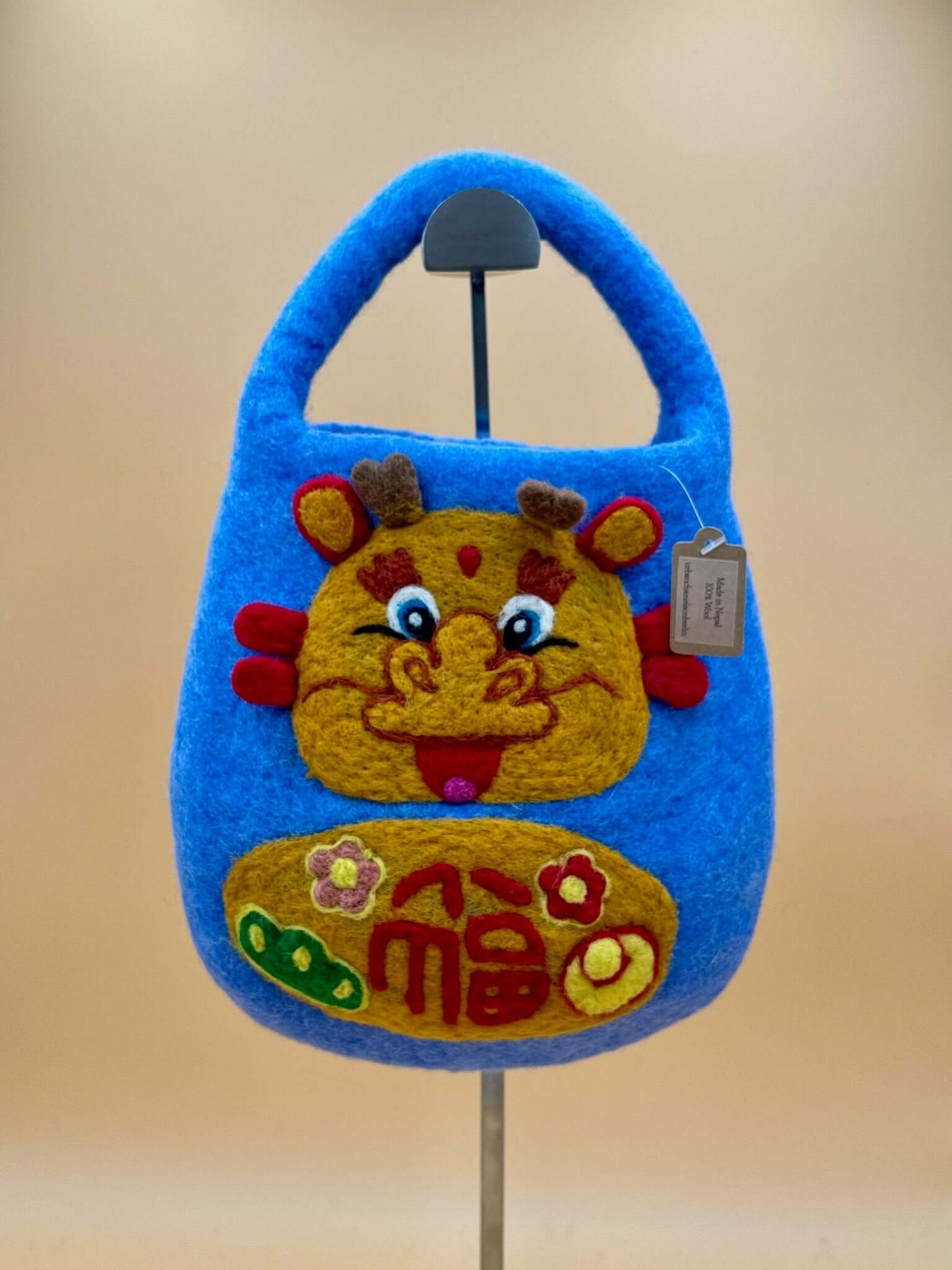 Handtasche Filztasche Size S Bucket Bag chinesischer Drache - urbanchameleonberlin