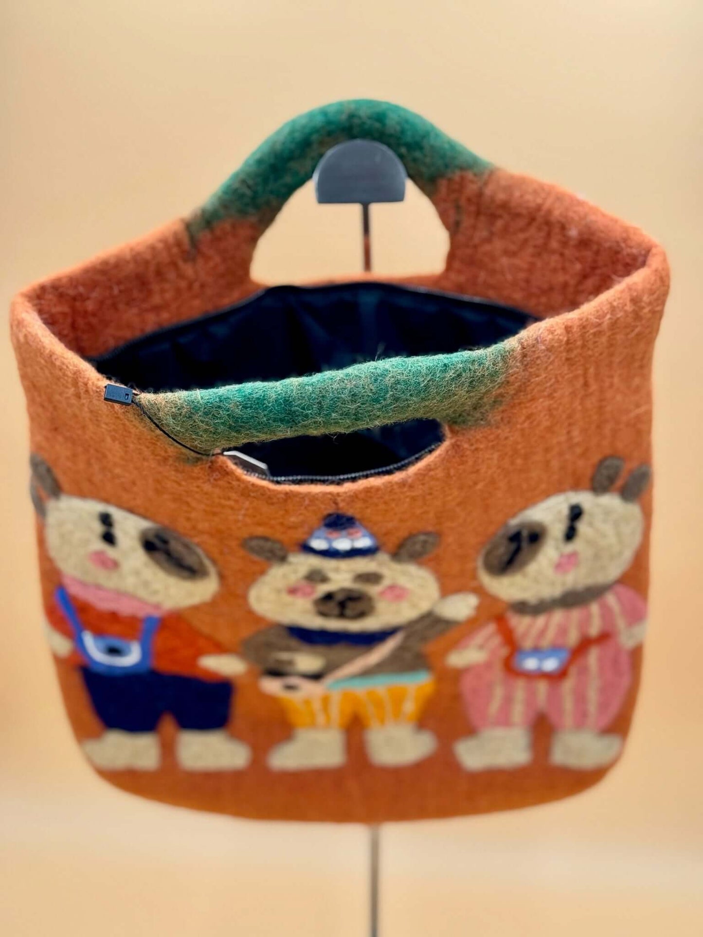 Handtasche Filztasche Size L Large Bag drei Capybara - urbanchameleonberlin