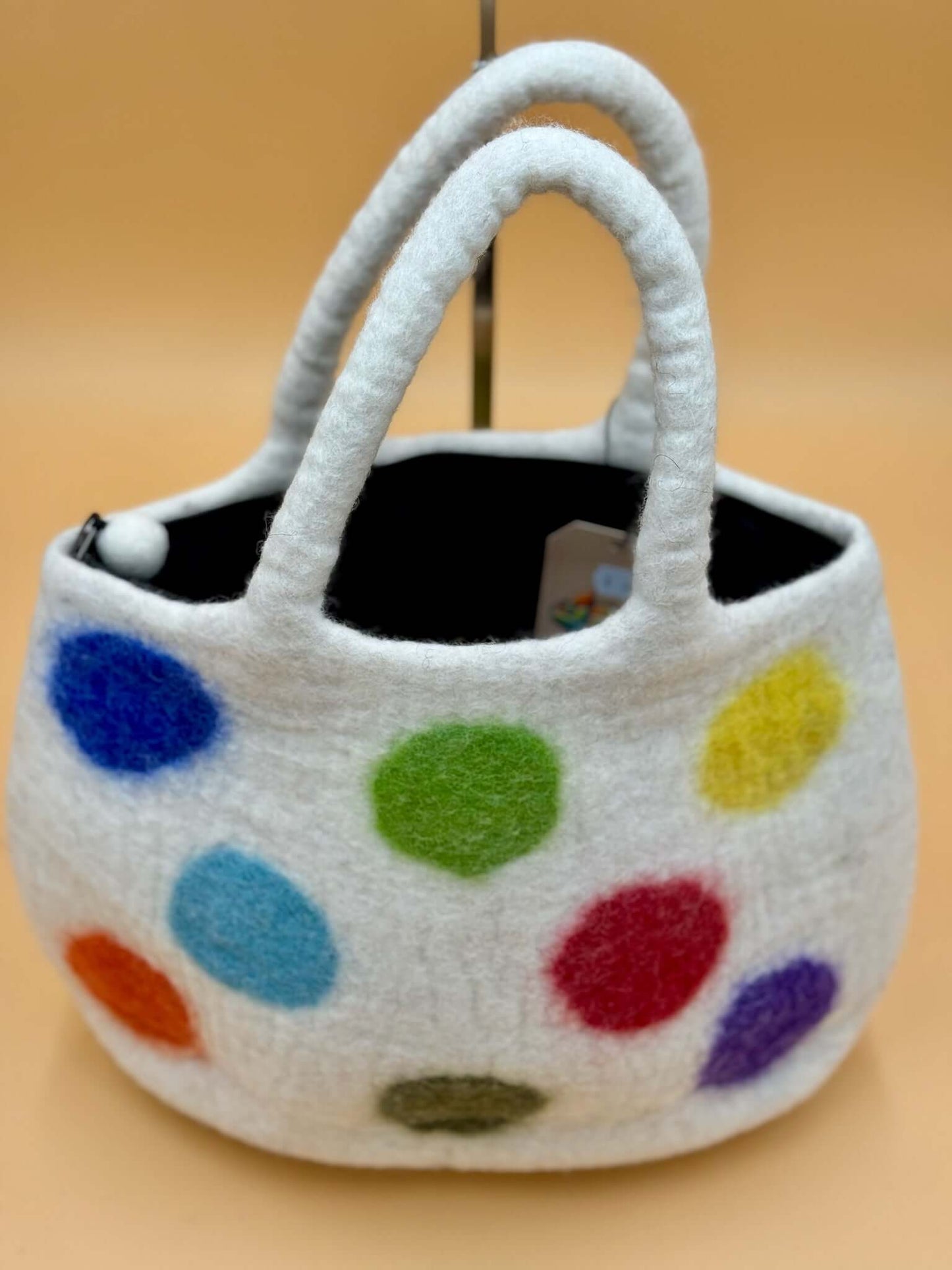 Handtasche Filztasche Size L Totes Bag bunte Punkte - urbanchameleonberlin
