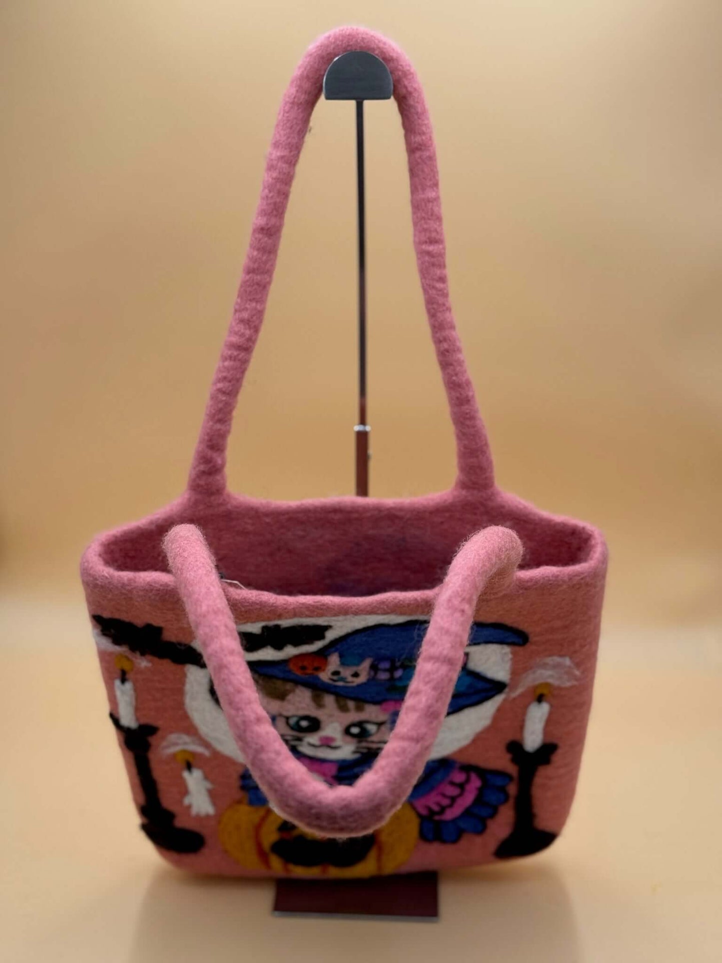 Schultertasche Filztasche Size L Shopper Zauberkatze - urbanchameleonberlin