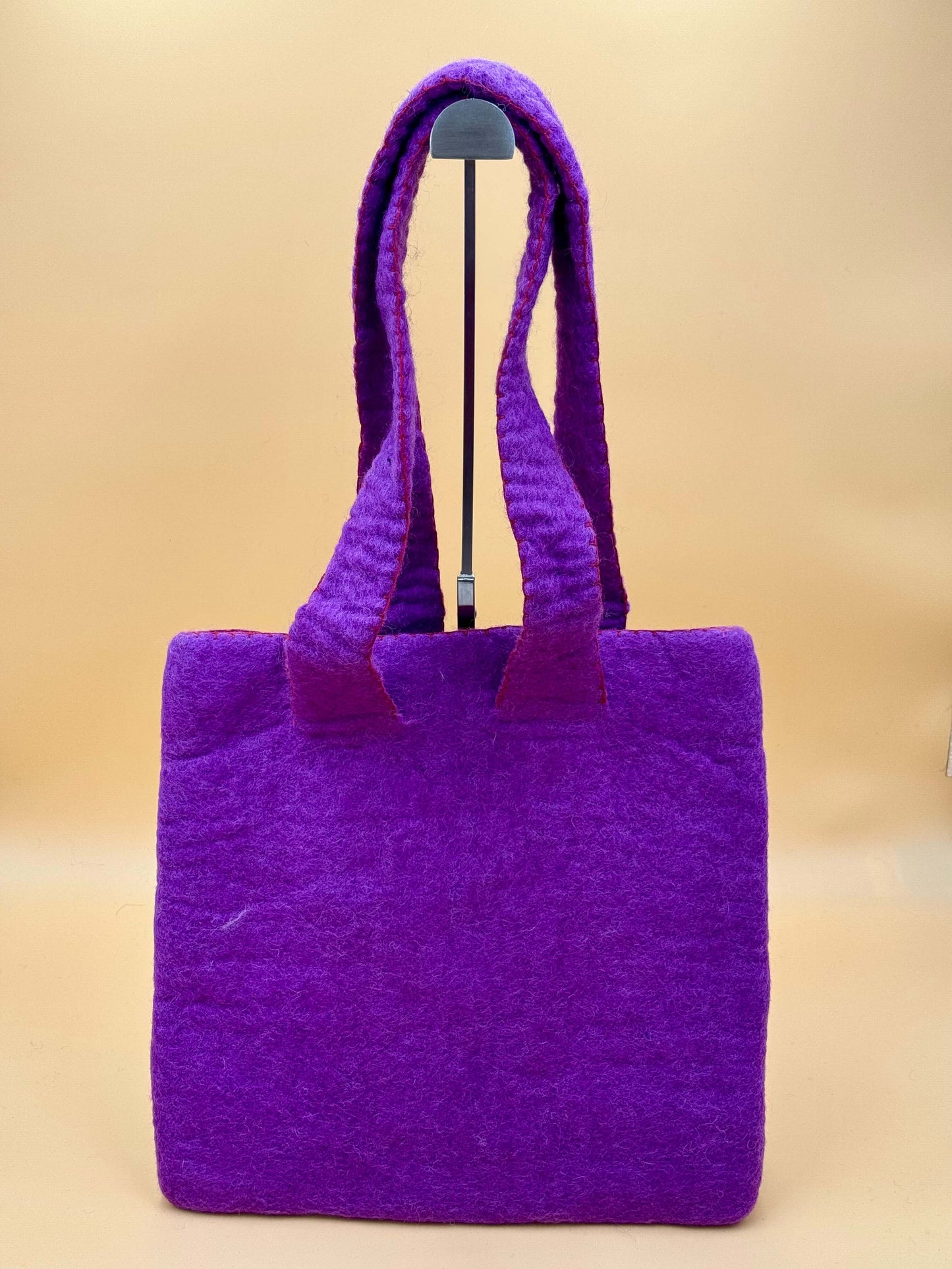 Schultertasche Filztasche Size L Shopper Häuse mit Hund - urbanchameleonberlin