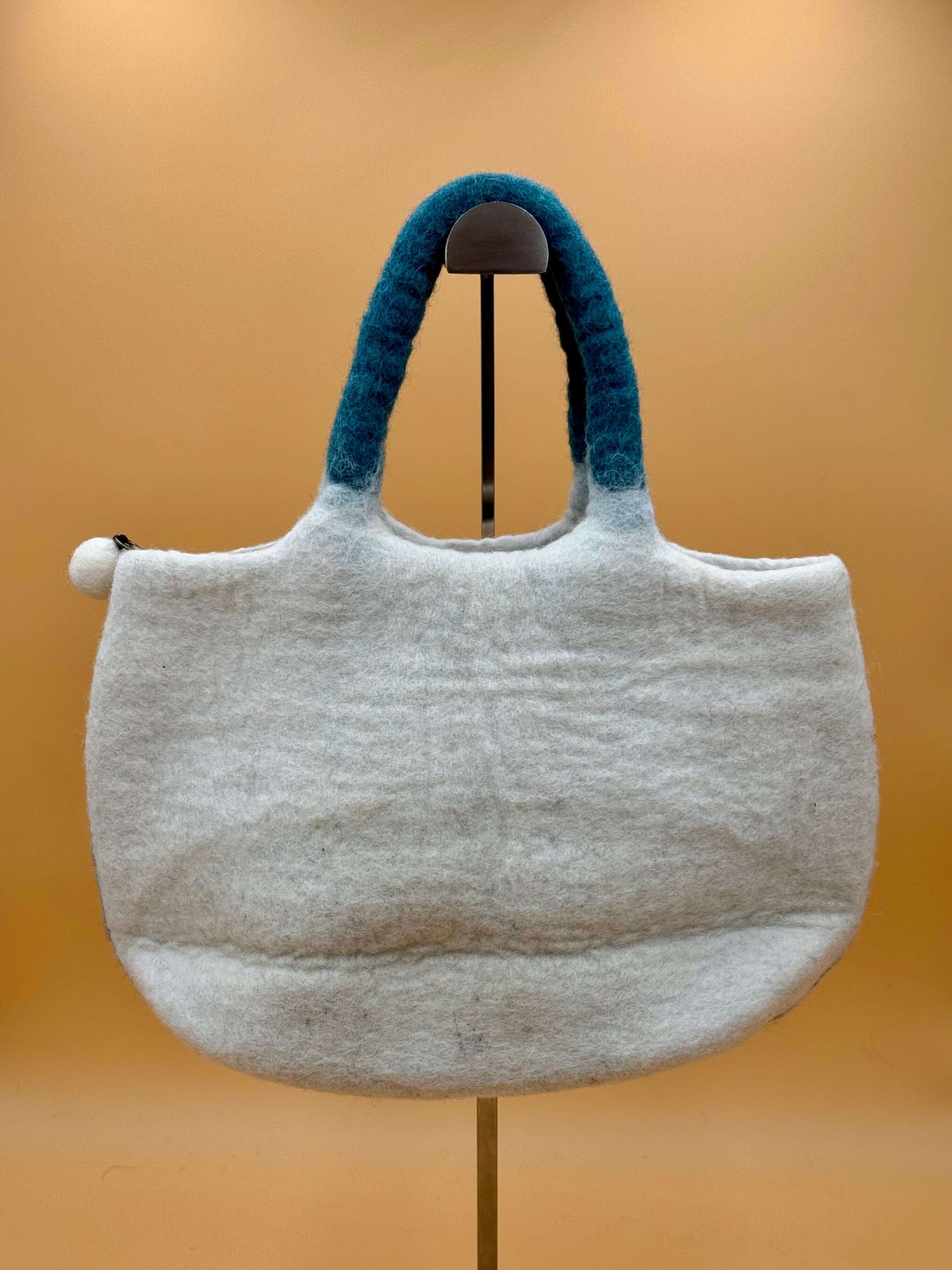 Handtasche Filztasche Size M Totes Bag Katze grün - urbanchameleonberlin