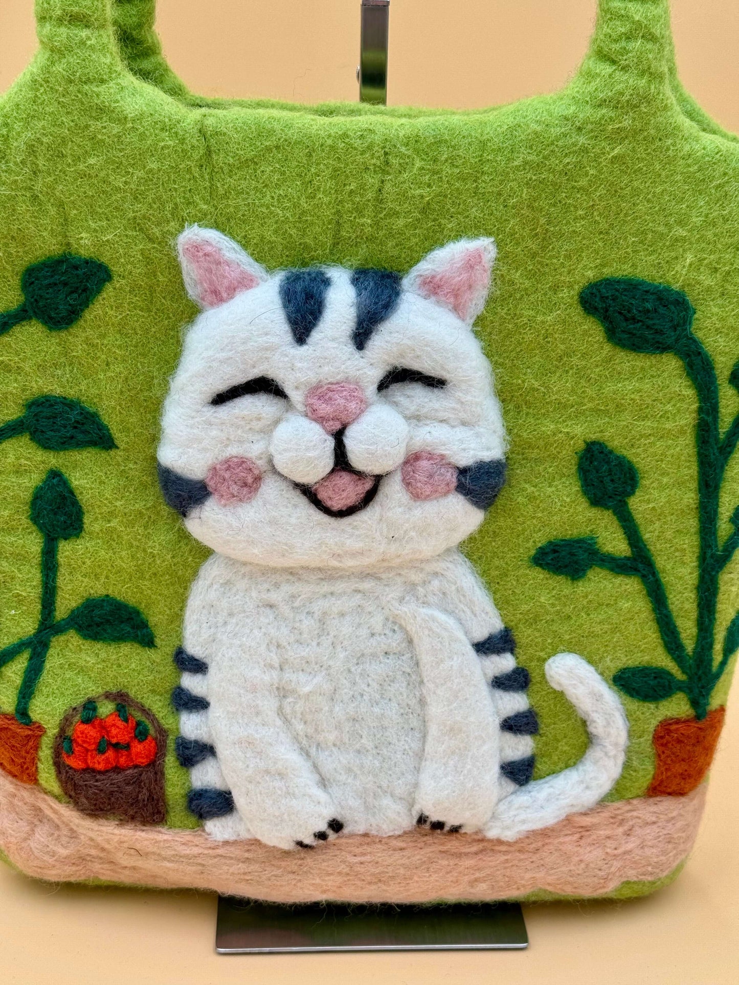 Schultertasche Filztasche Size L Shopper Katze - urbanchameleonberlin
