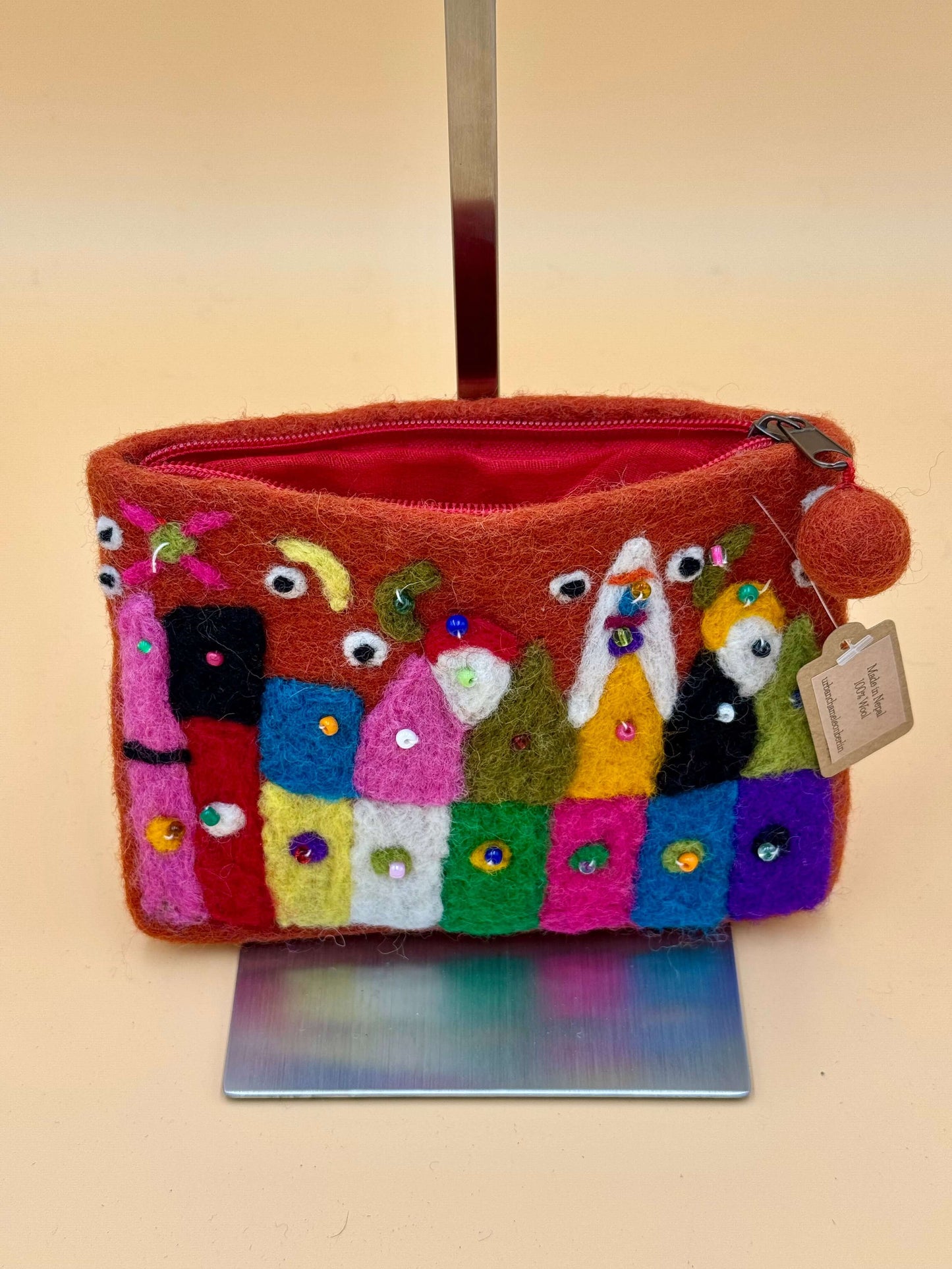 Geldbörse Filztasche Size M Touch Häuschen - urbanchameleonberlin