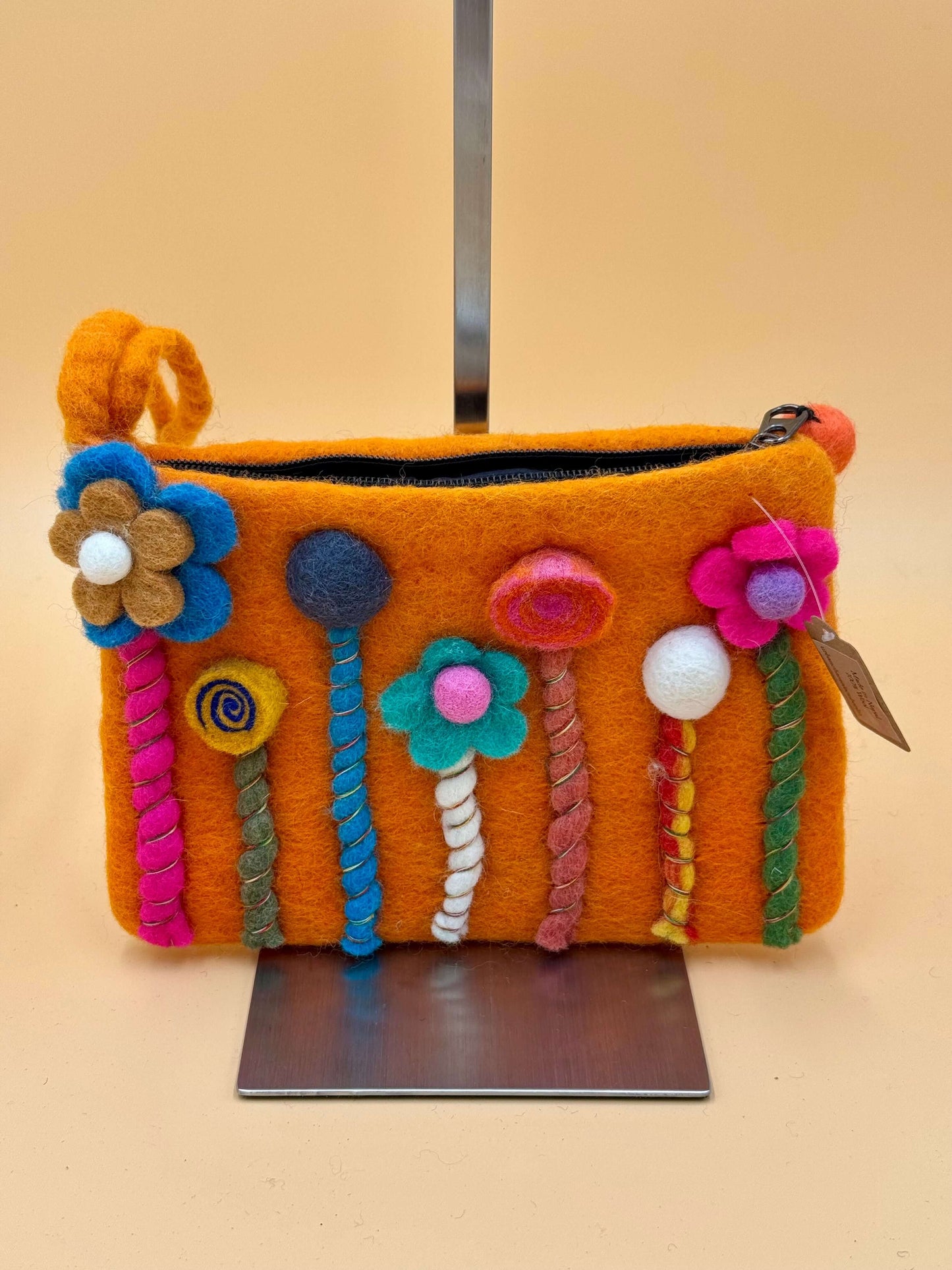 Geldbörse Filztasche Size L Touch Blumen - urbanchameleonberlin