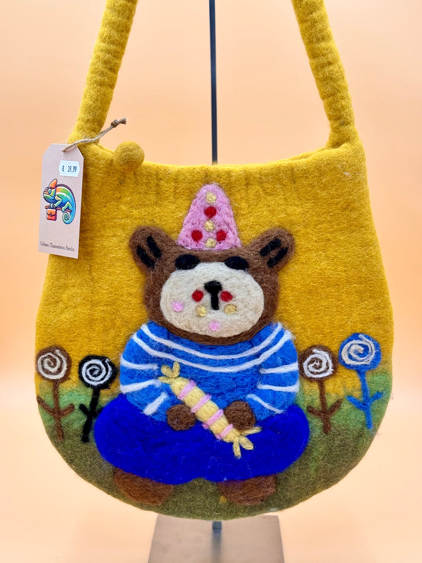 Schultertasche Filztasche Size M Baguette Bag Bär