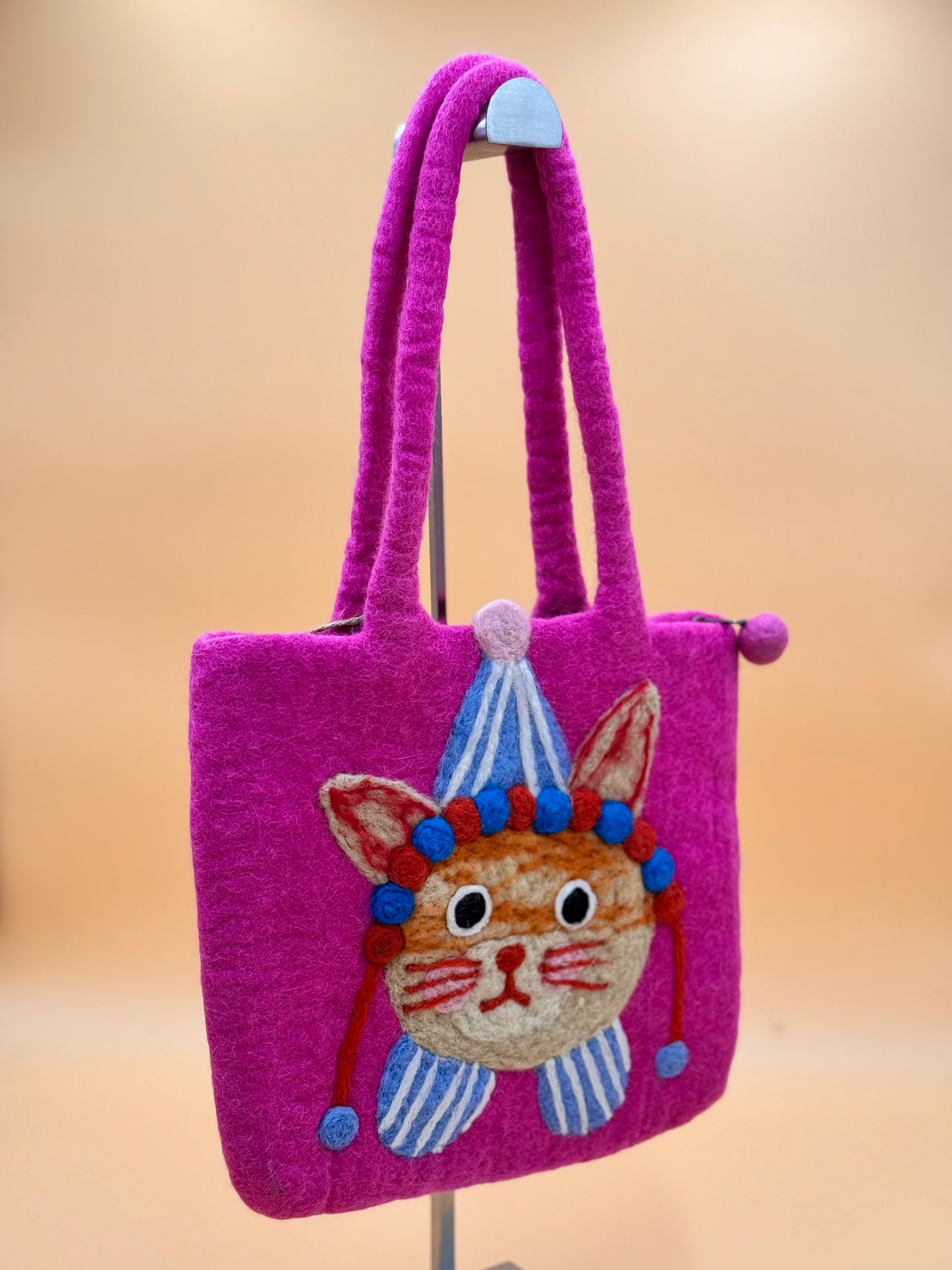 Schultertasche Filztasche Size M Shopper Katze