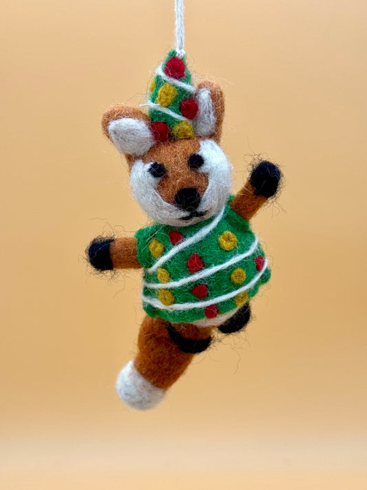 Filzanhänger Schlüsselanhänger Weihnachtsfuchs