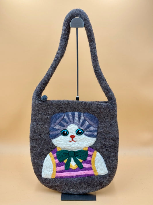 Schultertasche Size M Baguette Bag Katze - urbanchameleonberlin