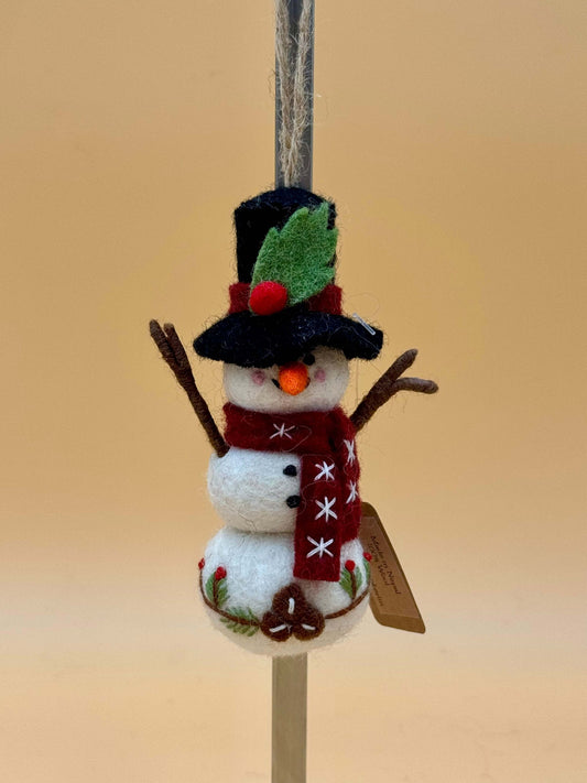 Filzanhänger Schlüsselanhänger Schneemann Weihnachtsdekoration