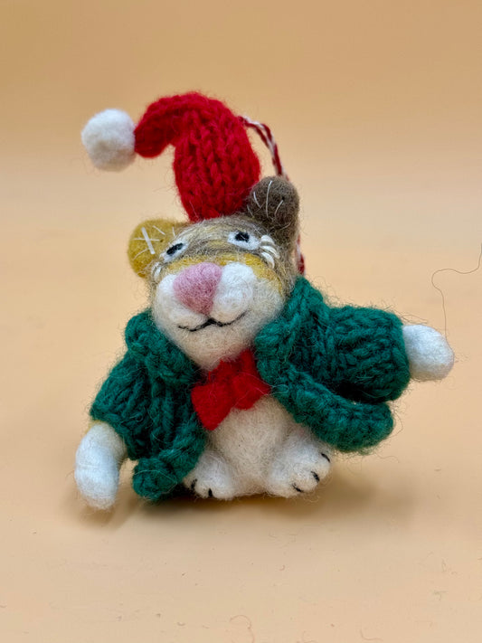 Filzanhänger Schlüsselanhänger Weihnachten Maus