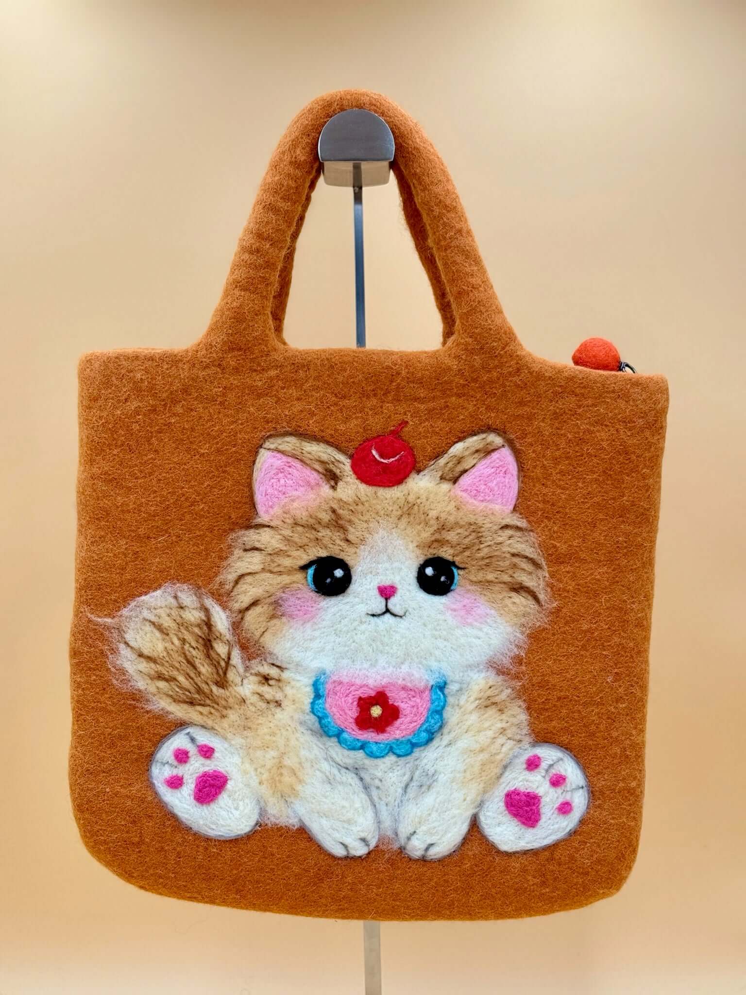 Handtasche Filztasche Size L Large Bag Katze mit Lätzchen