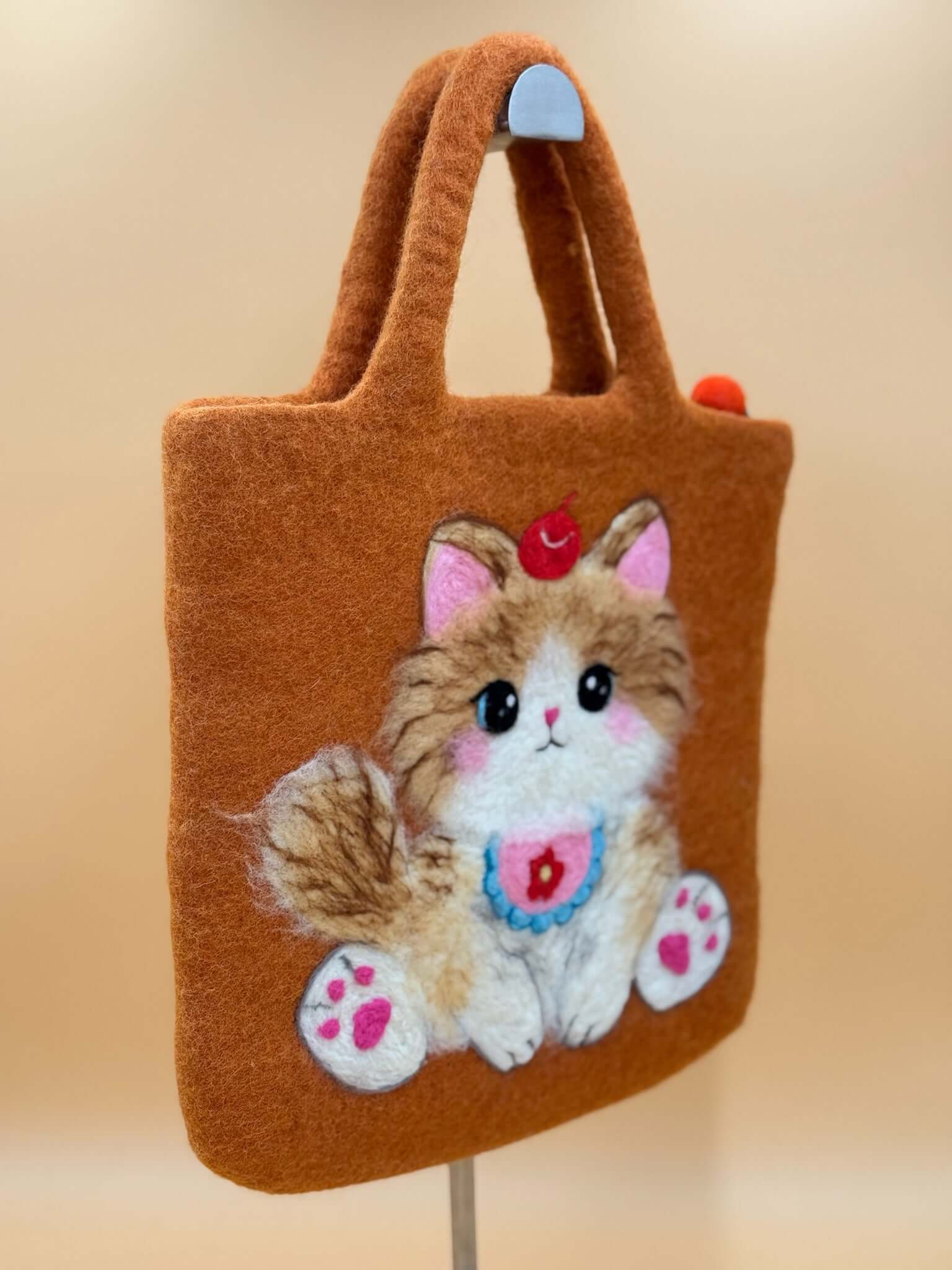 Handtasche Filztasche Size L Large Bag Katze mit Lätzchen