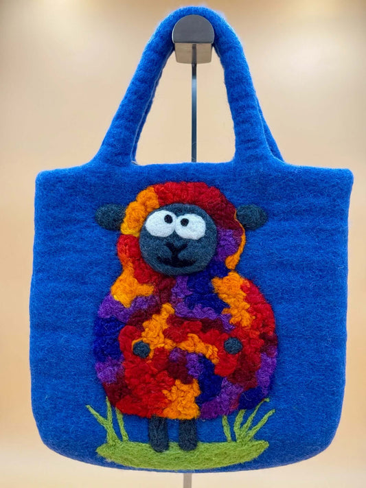 Handtasche Filztasche Size L Large Bag buntes Schaf