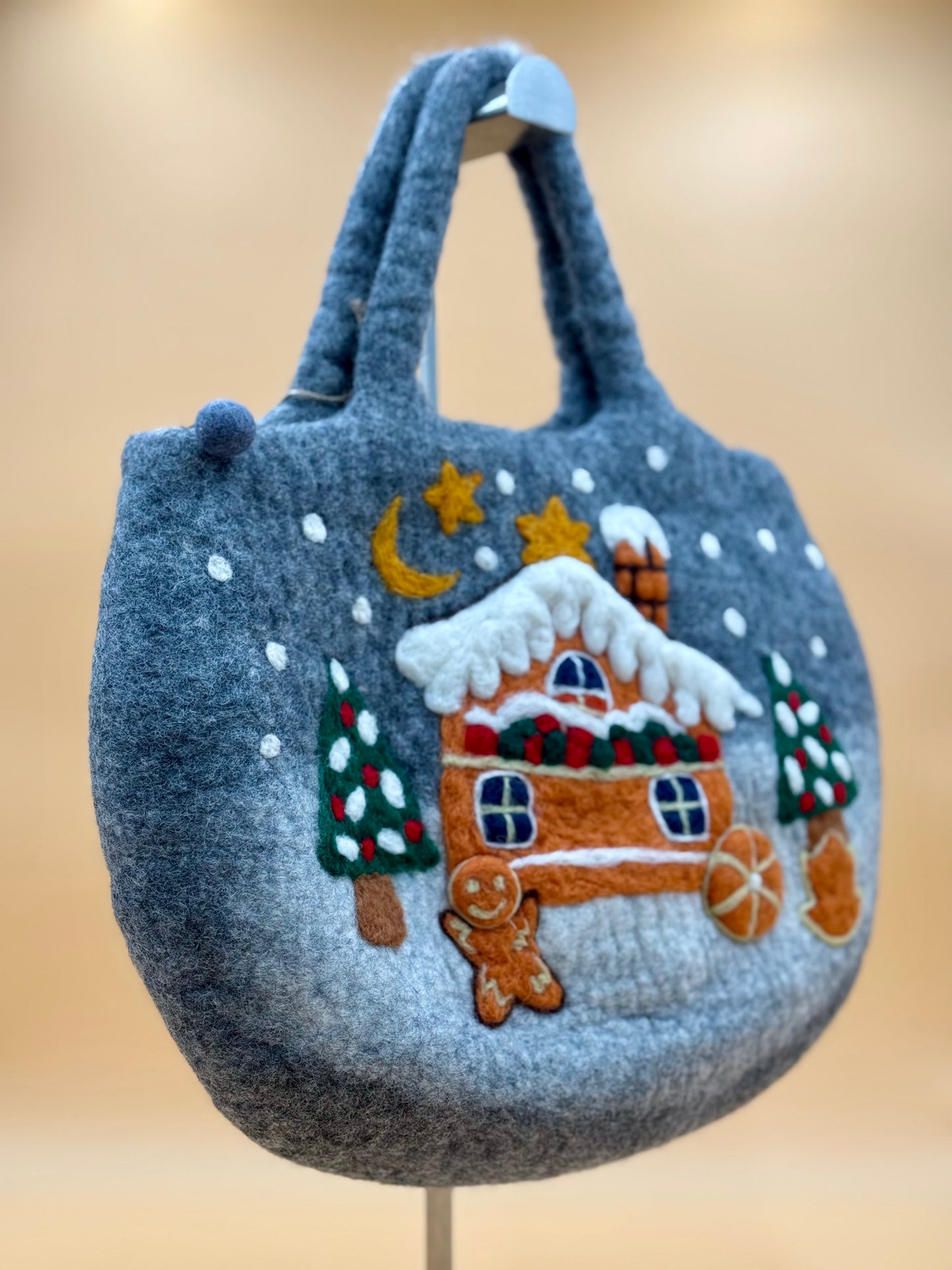 Handtasche Filztasche Size L Totes Bag Schnee Haus
