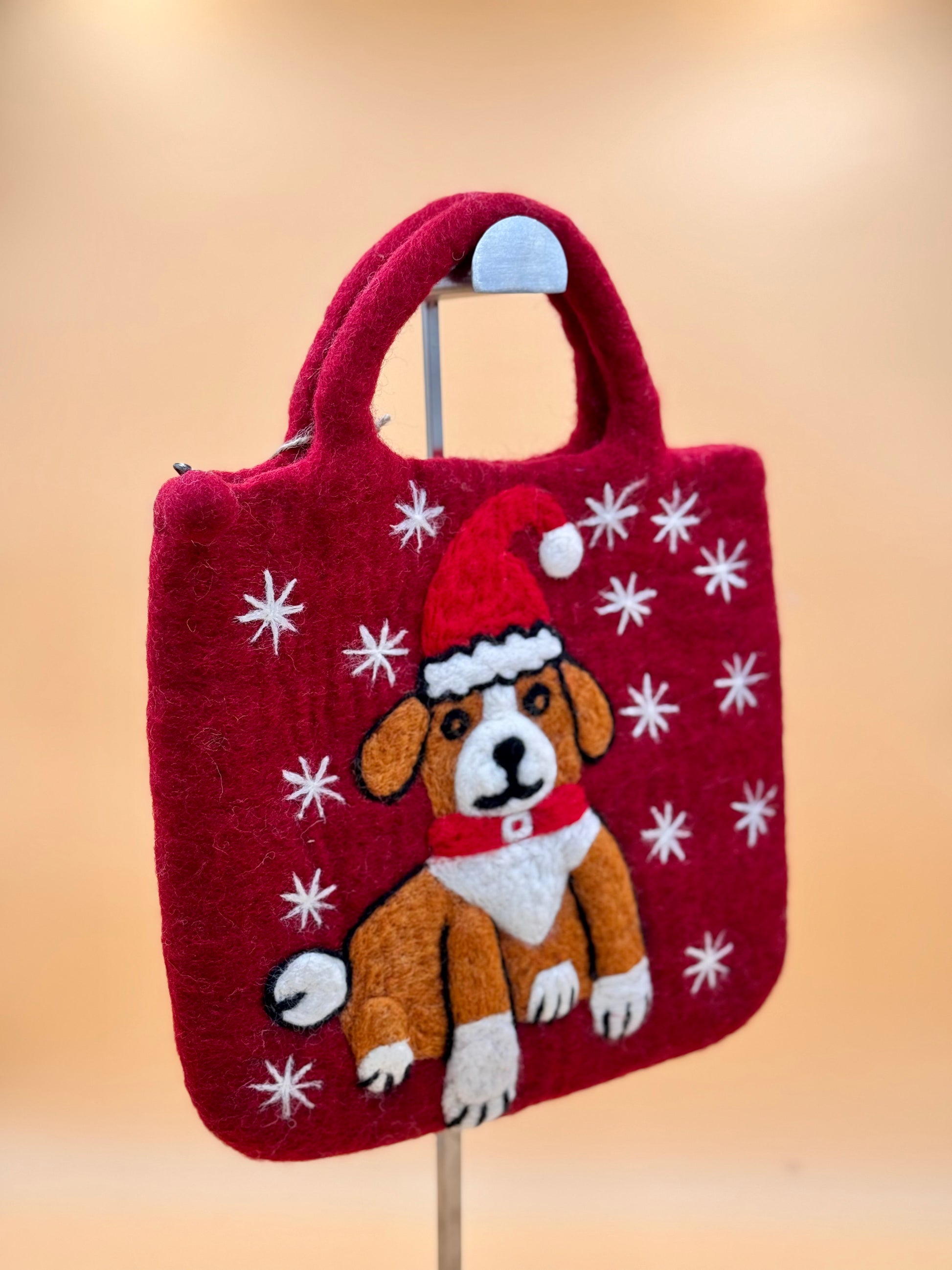 Handtasche Filztasche Size M Large Bag Weihnachten Hund