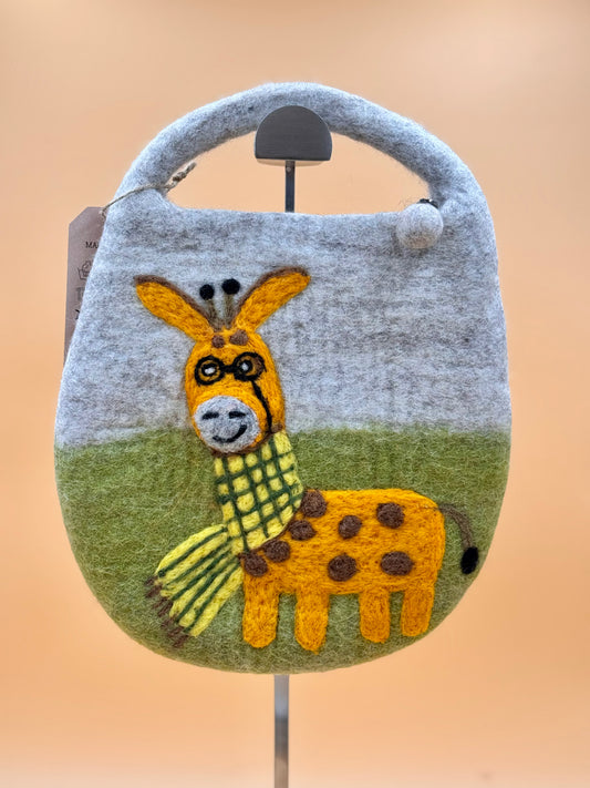 Handtasche Filztasche Size S Saddle Bag Giraffe
