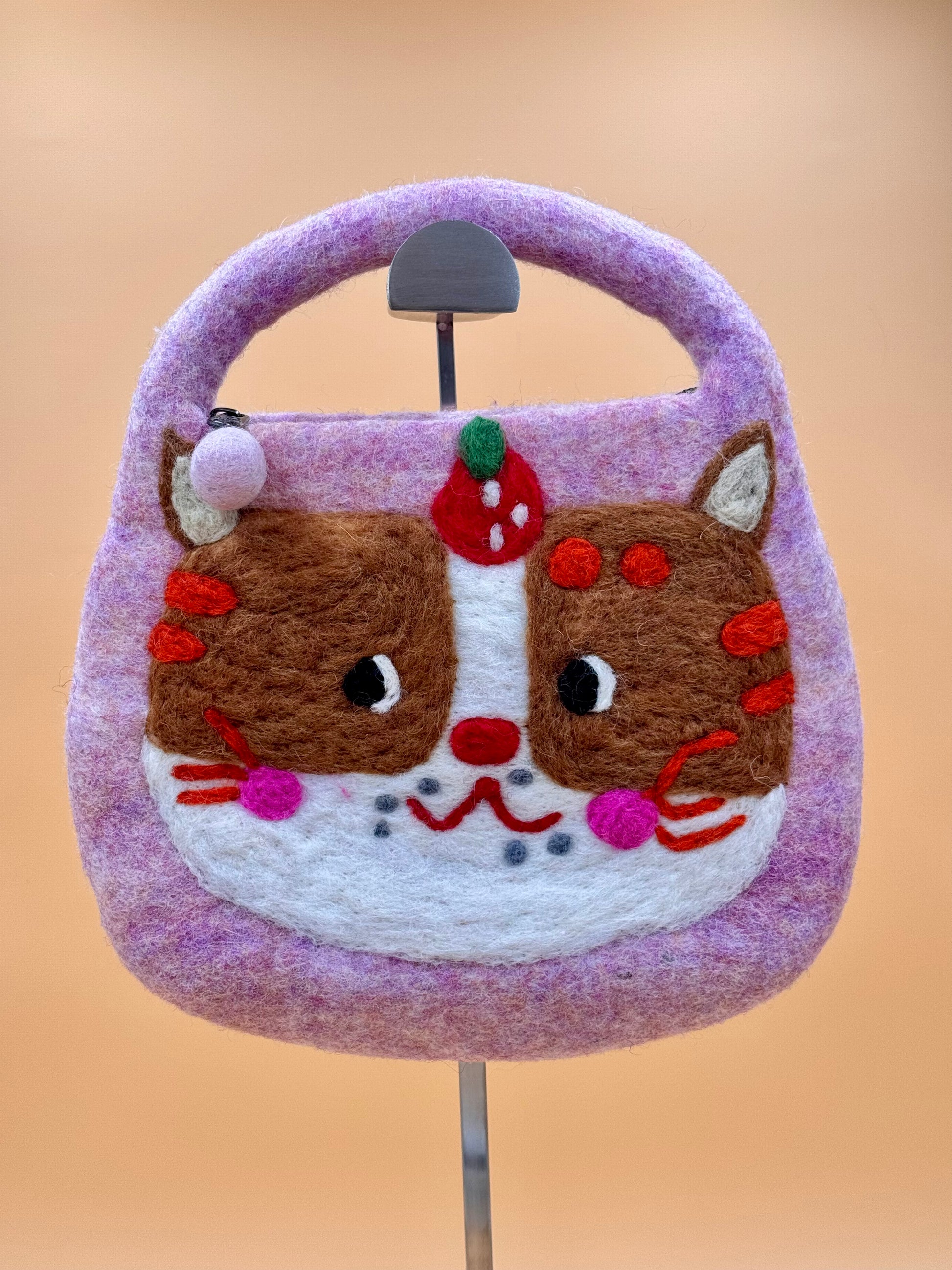 Handtasche Filztasche Size S Saddle Bag Katze