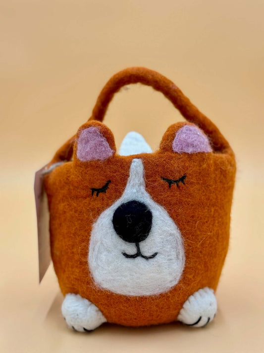 Handtasche Filztasche Size XS Egg Bag Körbchen Corgi