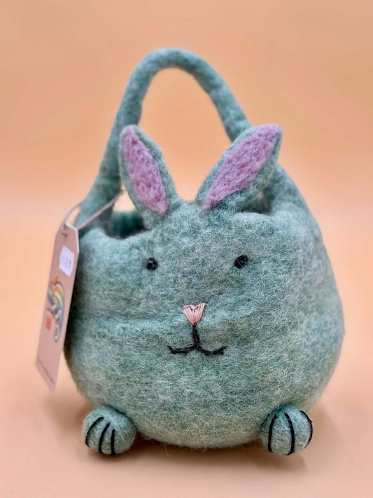 Handtasche Filztasche Size XS Egg Bag Körbchen Hase grün
