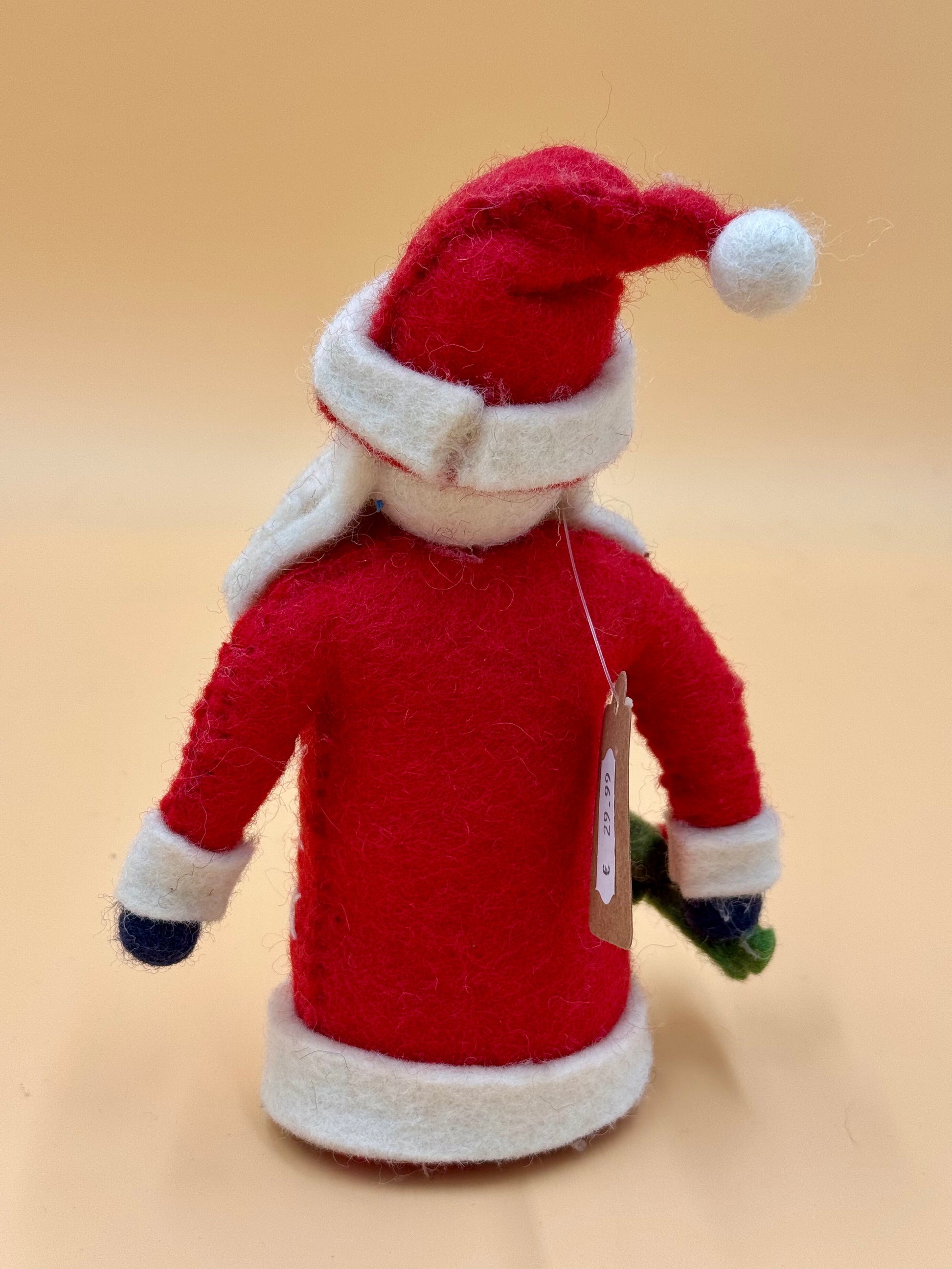 Filzfigur Weihnachtsmann mit Blumen