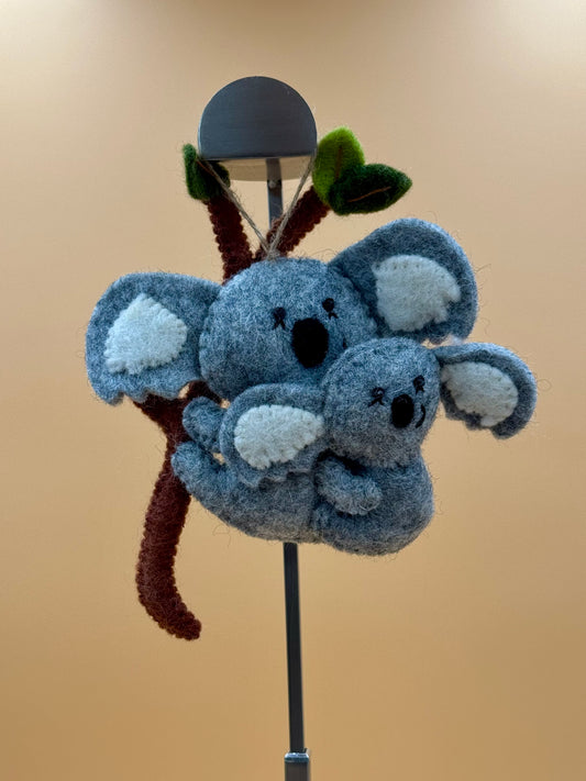 Filzanhänger Schlüsselanhänger Koala Mama mit Baby