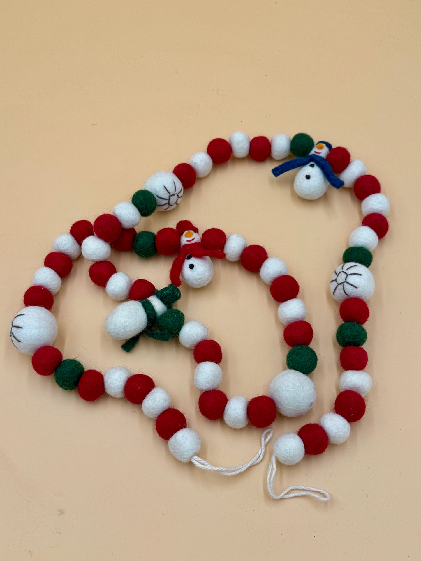 Filzfigur Weihnachtsdekoration Kette mit Schneemann