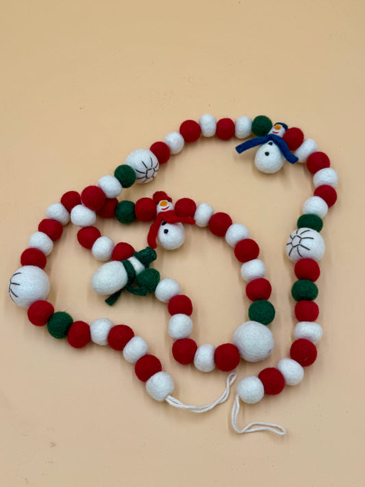 Filzfigur Weihnachtsdekoration Kette mit Schneemann