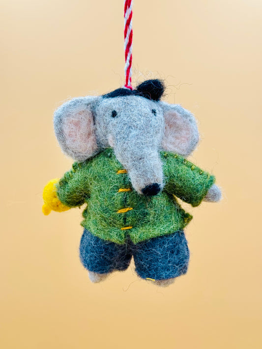 Filzanhänger Schlüsselanhänger kleiner Elefant