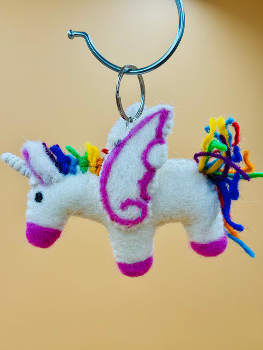 Filzanhänger Schlüsselanhänger Einhorn