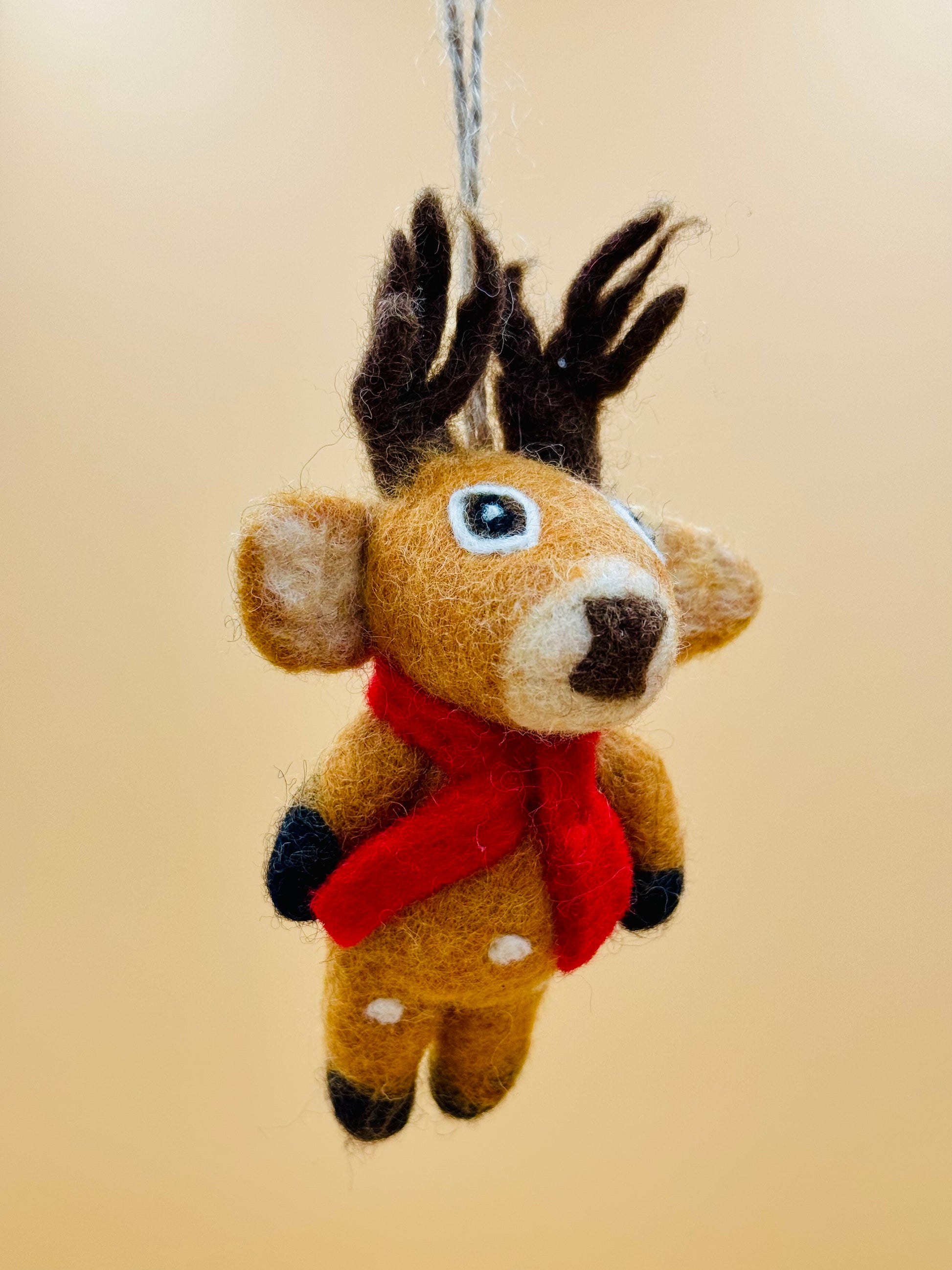 Filzanhänger Schlüsselanhänger Rentier braun