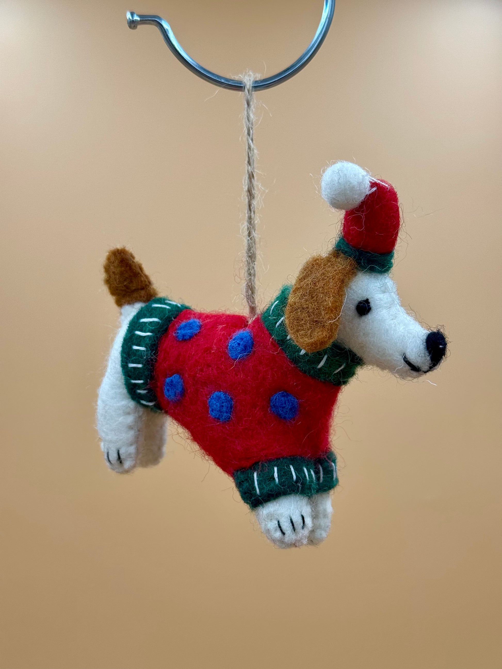 Filzanhänger Schlüsselanhänger Weihnachten Hündchen 