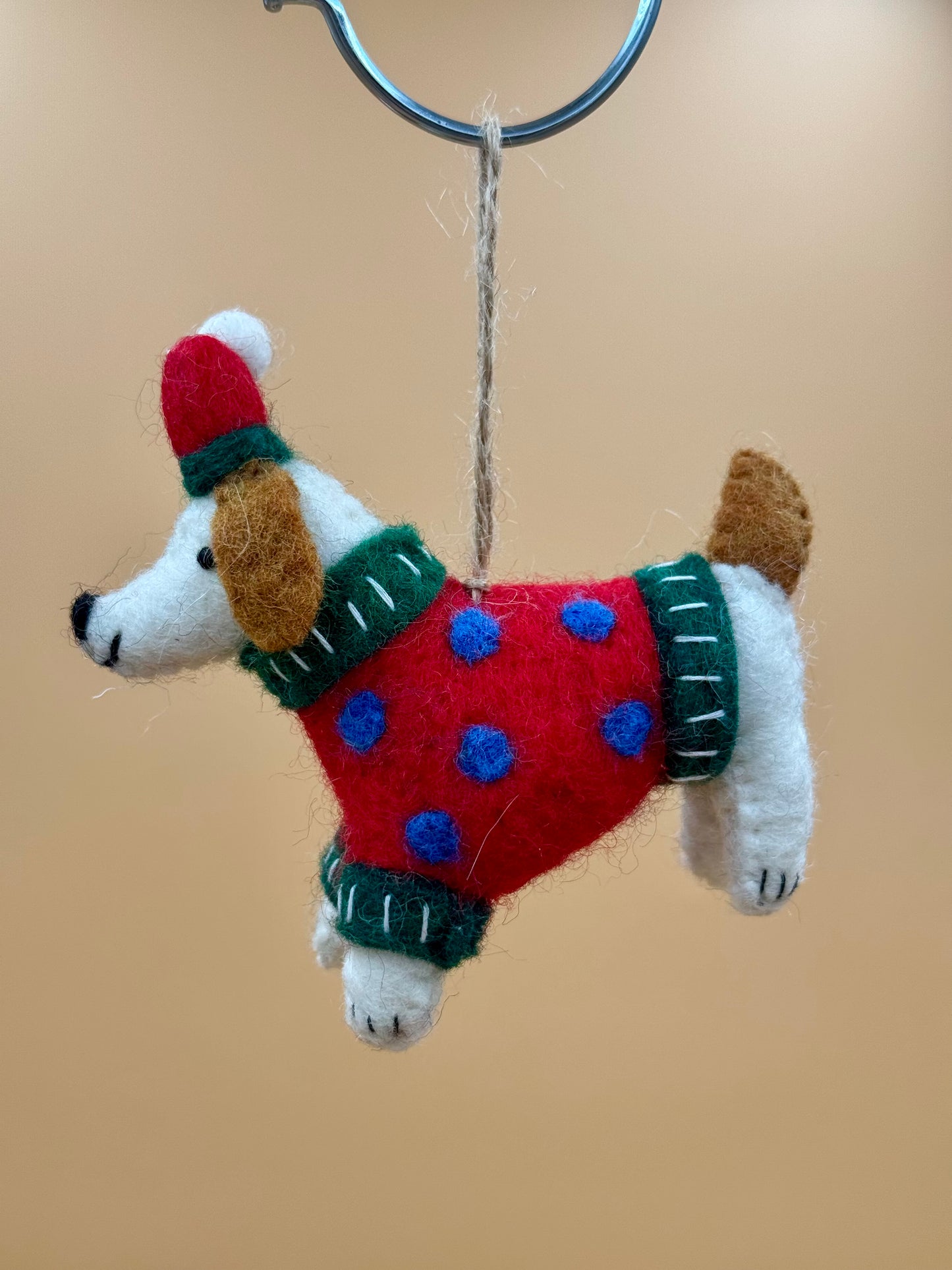 Filzanhänger Schlüsselanhänger Weihnachten Hündchen 