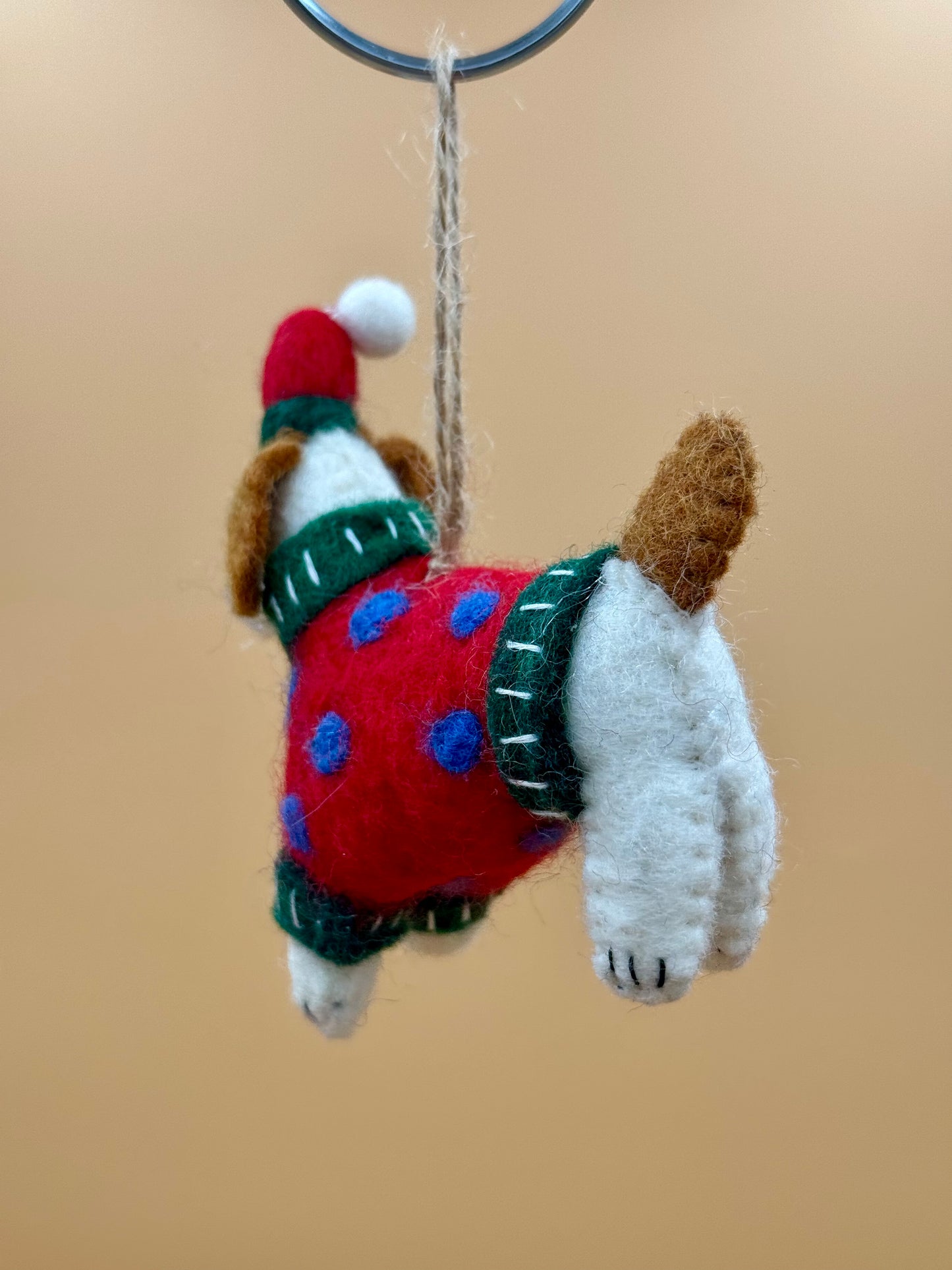 Filzanhänger Schlüsselanhänger Weihnachten Hündchen 