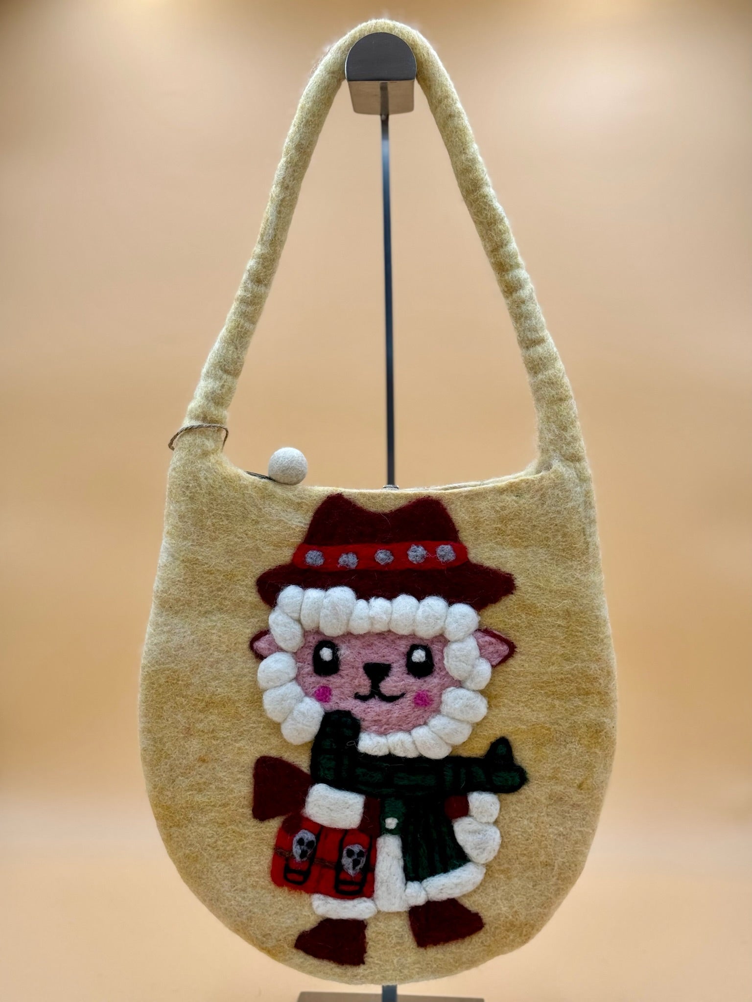 Schultertasche Size M Baguette Bag Schaf mit Hut - urbanchameleonberlin