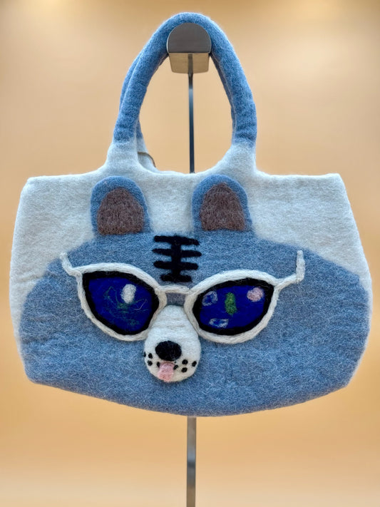 Handtasche Size M Totes Bag Bär mit Brille - urbanchameleonberlin