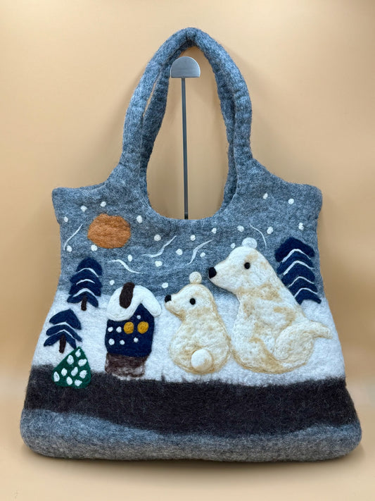 Schultertasche Size XL Large Bag Polarbär - urbanchameleonberlin