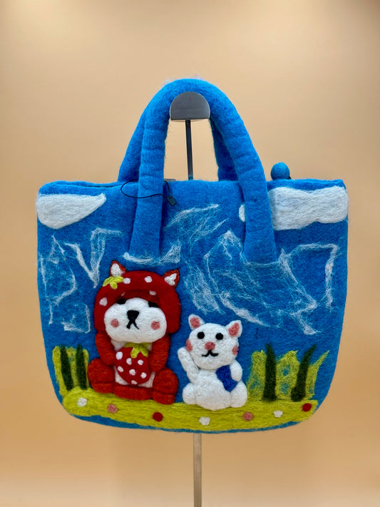 Handtasche Size L Large Bag Hund mit Katze - urbanchameleonberlin