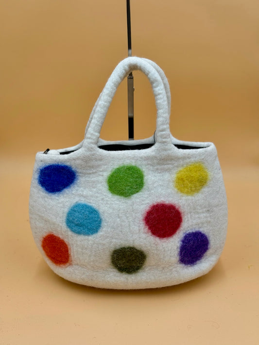 Handtasche Size L Totes Bag bunte Punkte - urbanchameleonberlin
