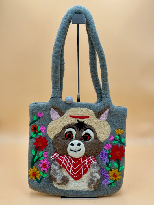 Schultertasche Size L Shopper Rind mit Hut - urbanchameleonberlin