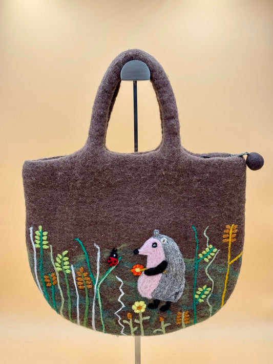 Handtasche Filztasche Size L Totes Bag Igel - urbanchameleonberlin